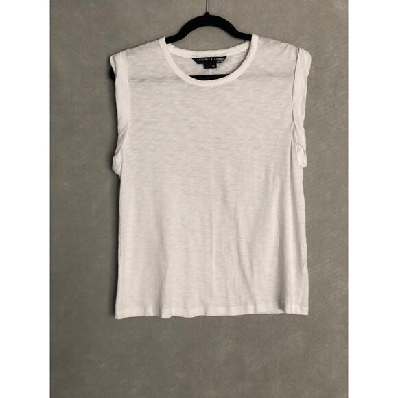 Veronica Beard Jeans Women's Large Dree Pima Cotton Muscle Tee White - Picture 1 of 6